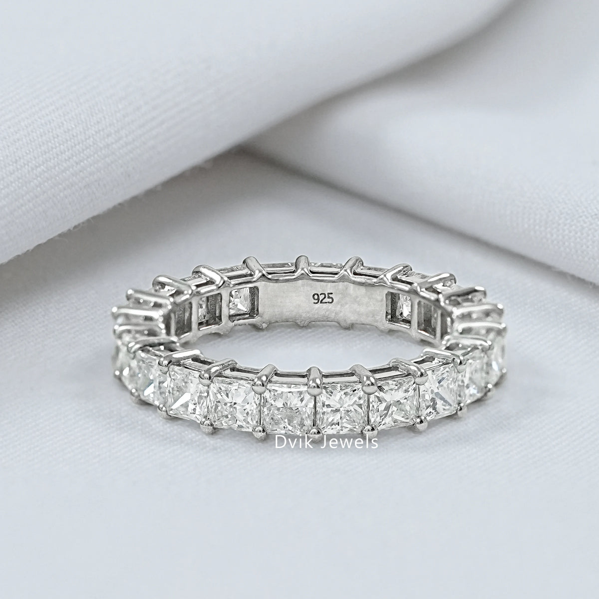 Lab Diamond Princess Cut White Gold Wedding Band – Dvik Jewels Lab Diamond Princess Cut White Gold Wedding Band – Dvik Jewels