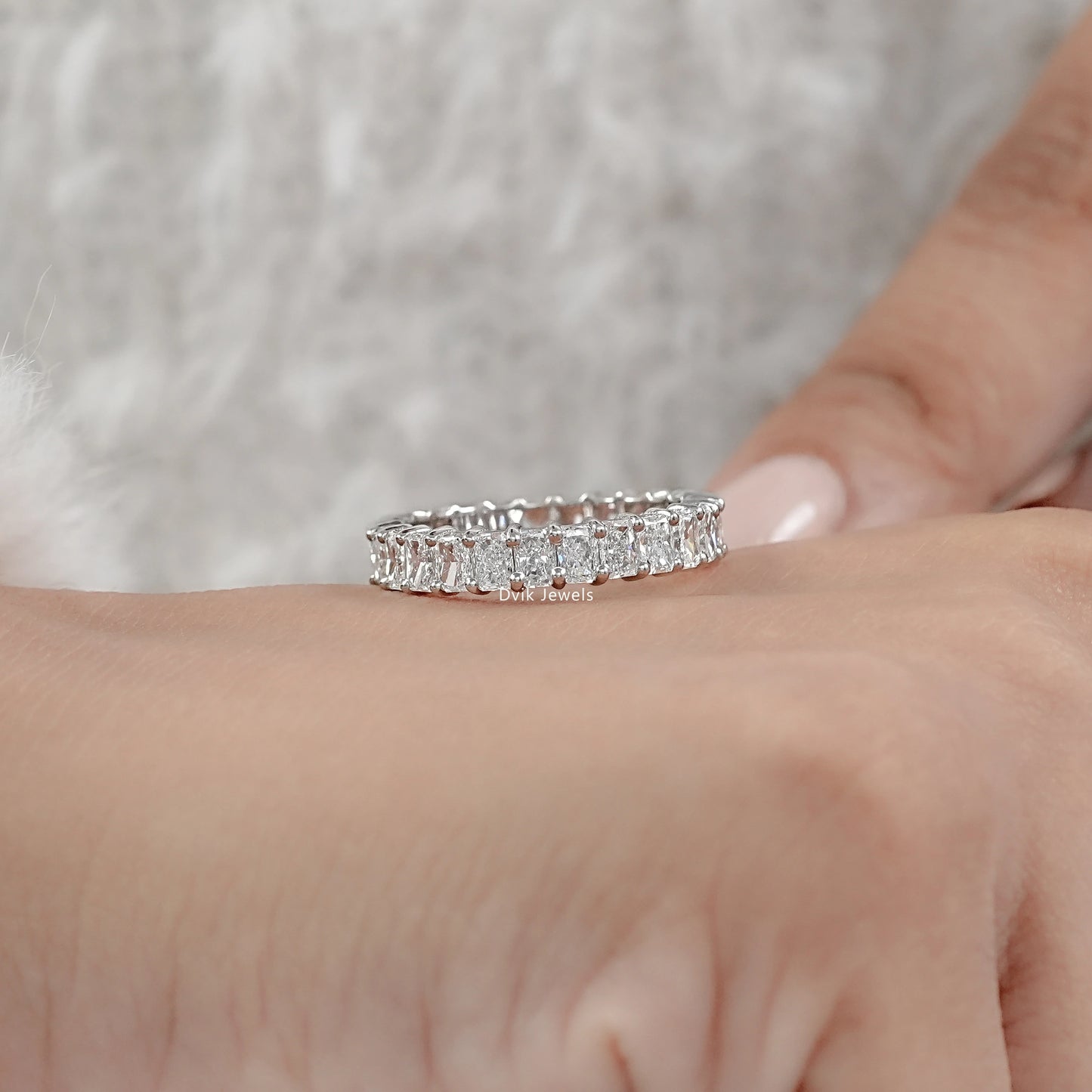 Radiant Cut Lab Grown Diamond Full Eternity Band
