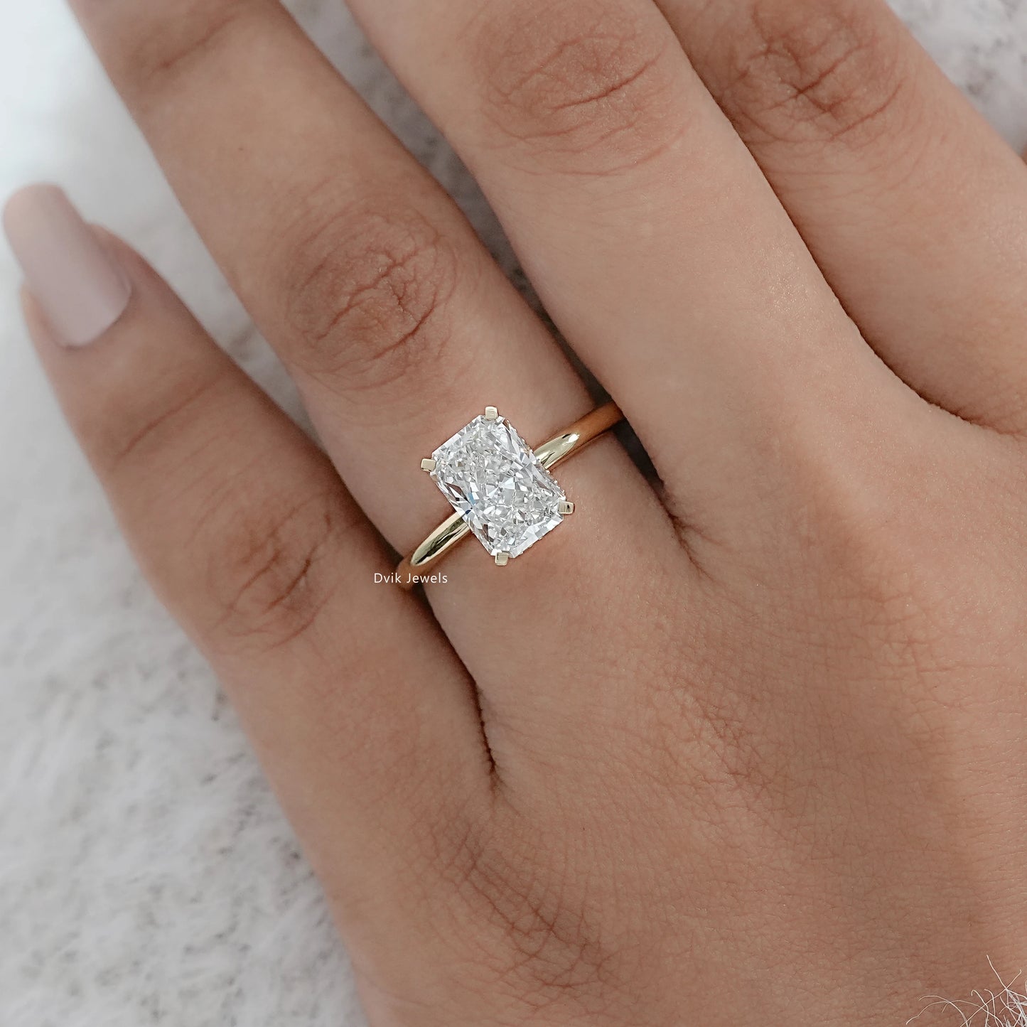 Hidden Halo Radiant Cut Diamond Engagement Ring