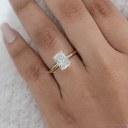 Hidden Halo Radiant Cut Diamond Engagement Ring