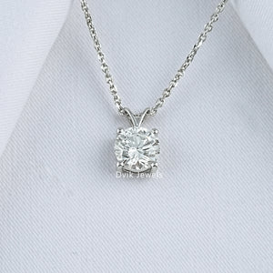Round Lab Grown Diamond Solitaire Pendant