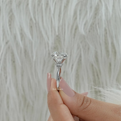 Hidden halo round engagement ring solitaire ring with hidden halo close up