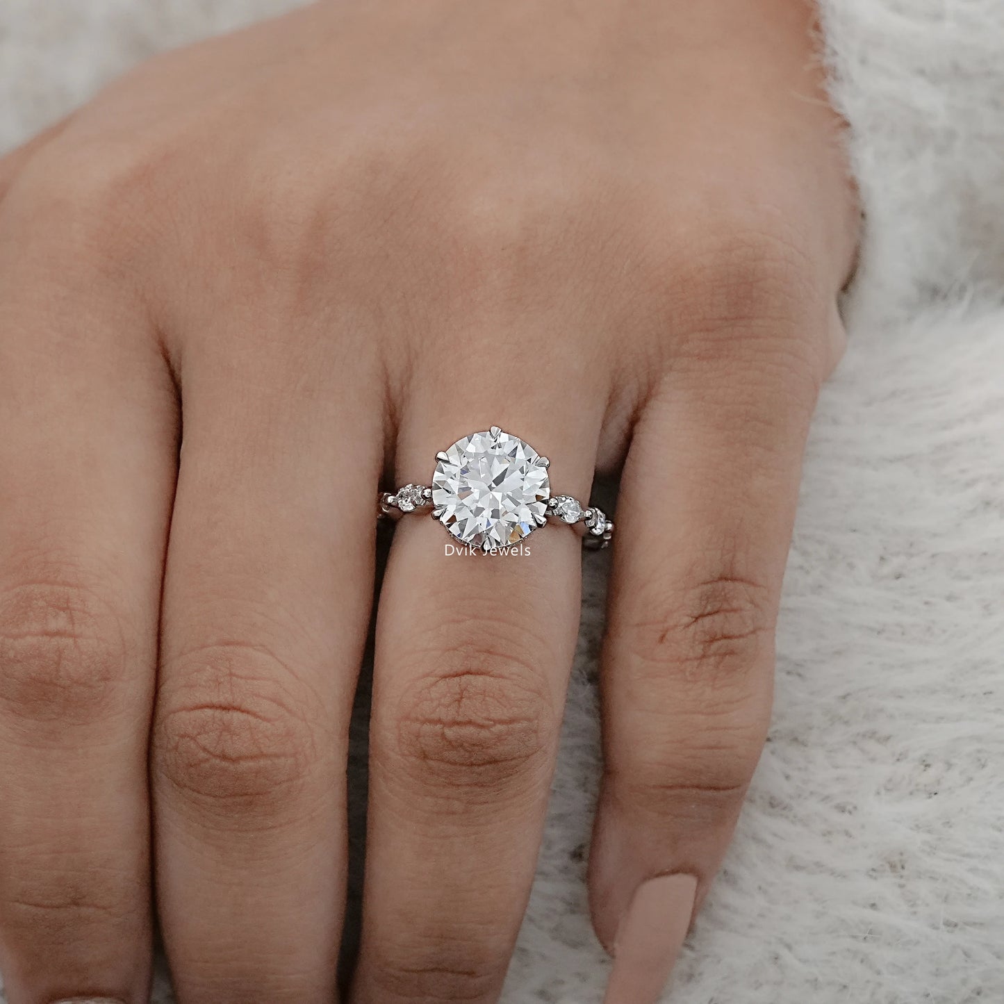 Hidden Halo Lab Diamond Engagement Ring