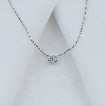 Round Diamond Floral Style Minimalist Pendant Pendant