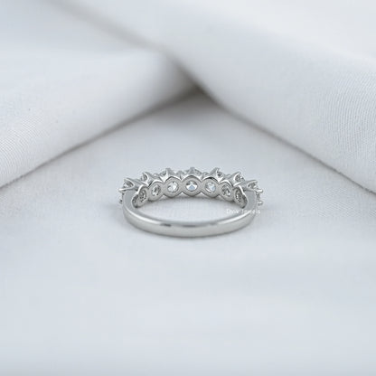 Old Mine Square Cushion Cut Seven Stone Lab Diamond Ring