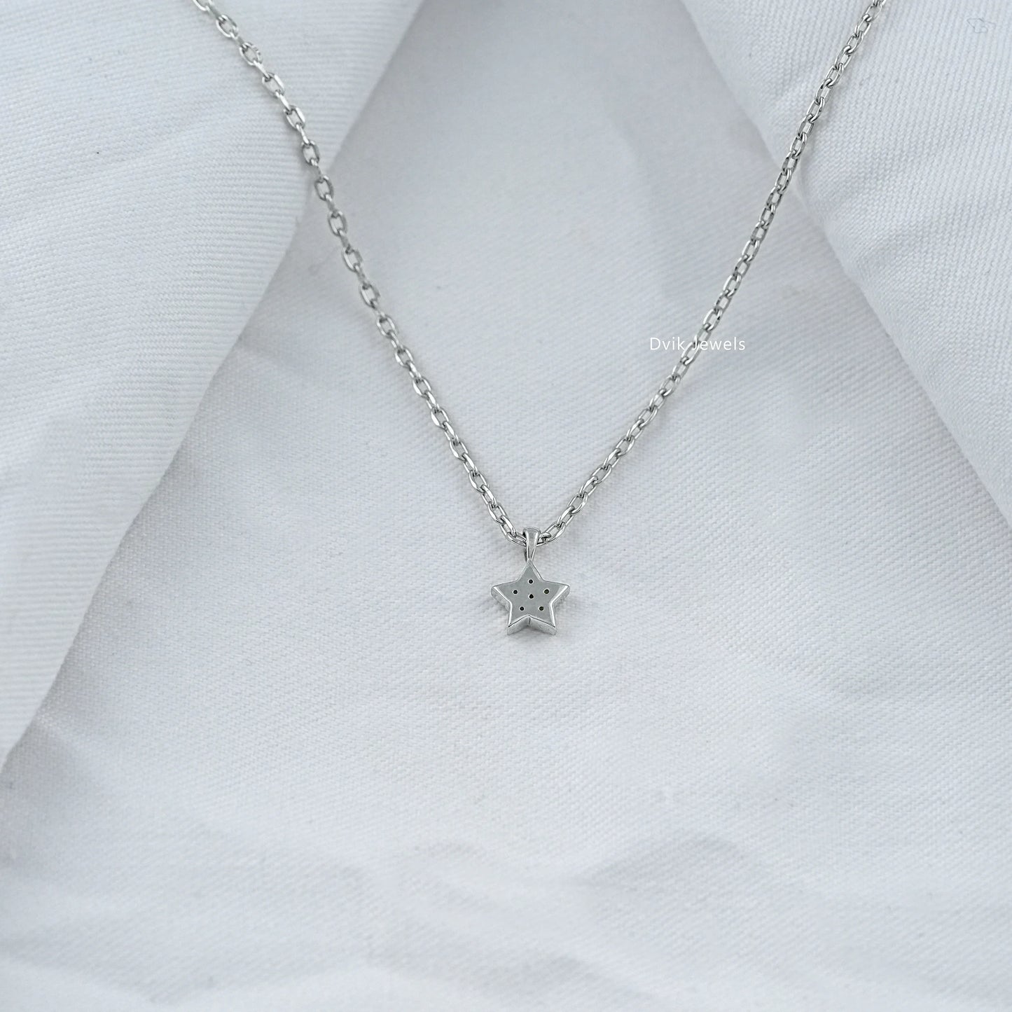 Star Shape Round Lab Diamond Pave Set Pendant Pendant
