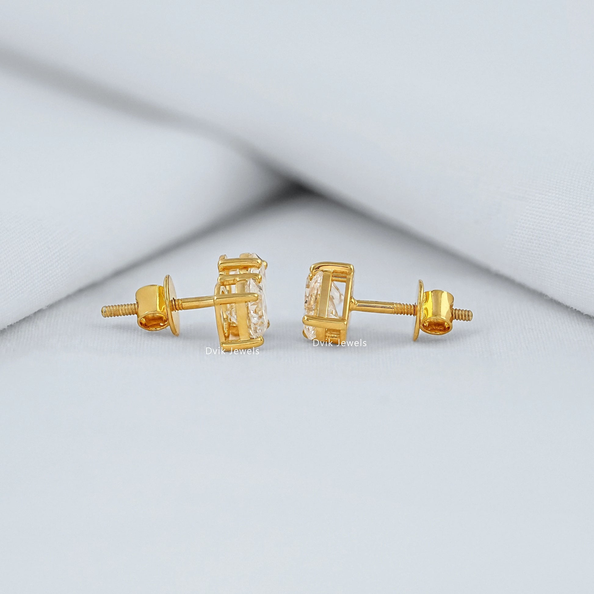 Pear and Round Lab Diamond Toi et Moi Stud Earrings Earrings