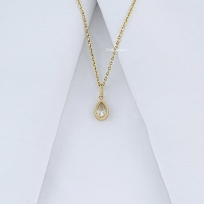 Pear Cut Lab Diamond Bezel Set Teardrop Pendant Pendant