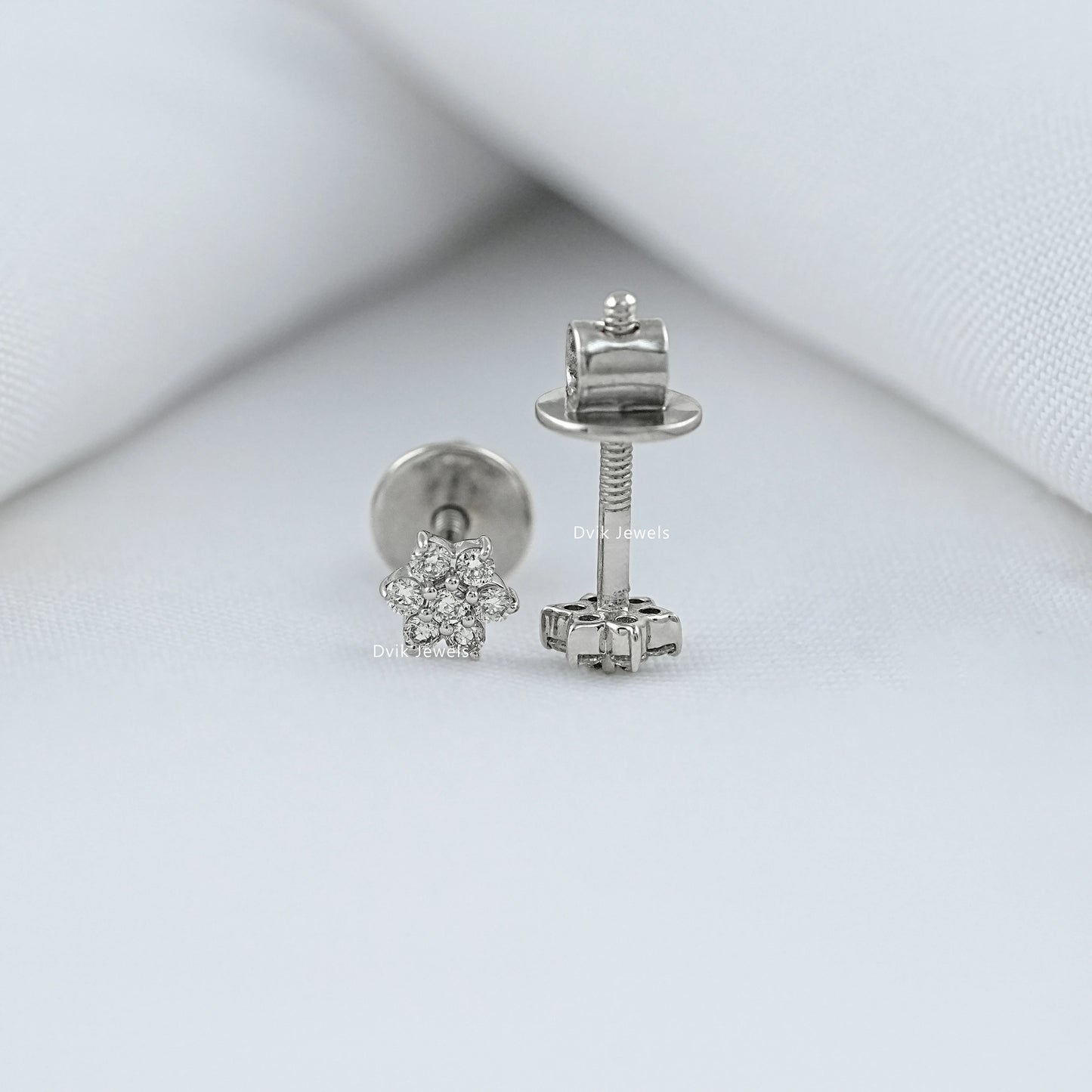 Round Cut Lab Diamond Blossom Cluster Stud Earrings Earrings