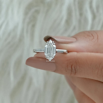 Dutch Marquise Step Cut Lab Diamond Solitaire Engagement Ring Ring