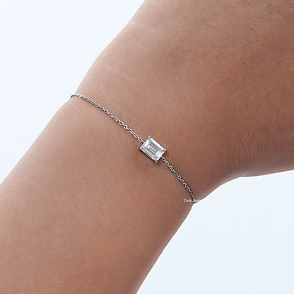 1.00 Carat Emerald Cut Diamond Solitaire Bracelet