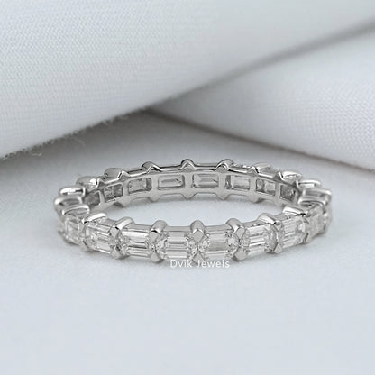 Emerald Cut Lab Diamond Full Eternity Band