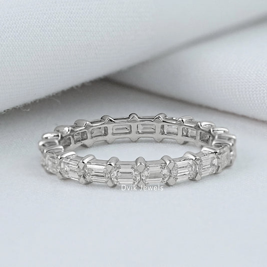 Emerald Cut Lab Diamond Full Eternity Band