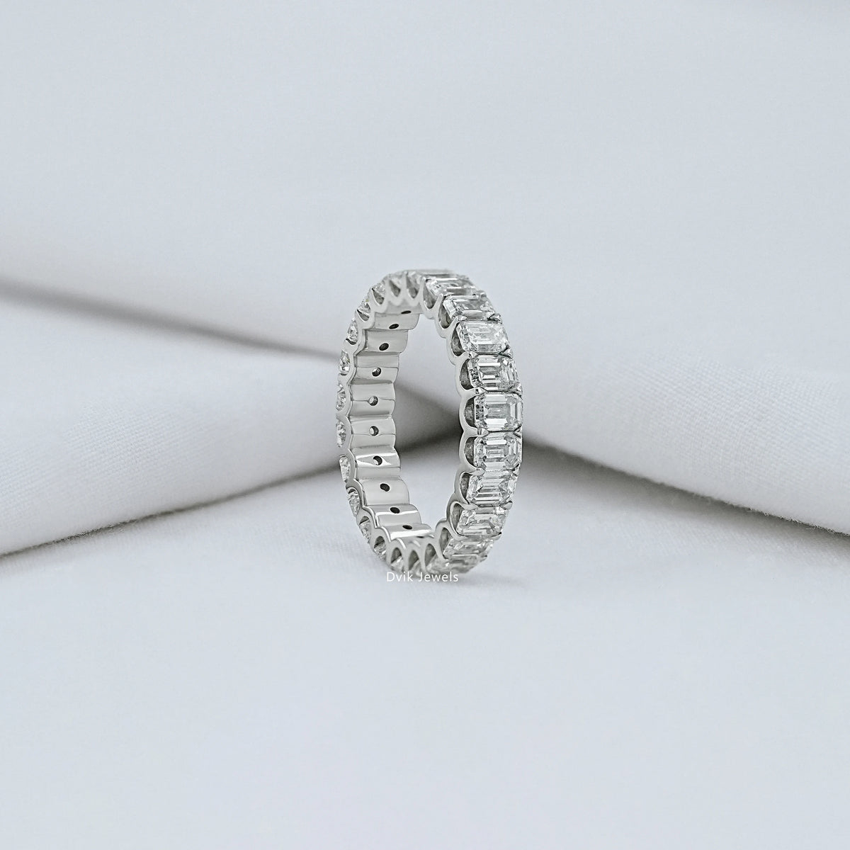 Emerald Cut Diamond Eternity Wedding Band