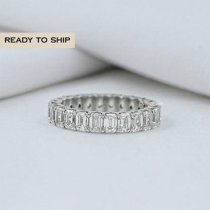 Emerald Cut Diamond Eternity Wedding Band