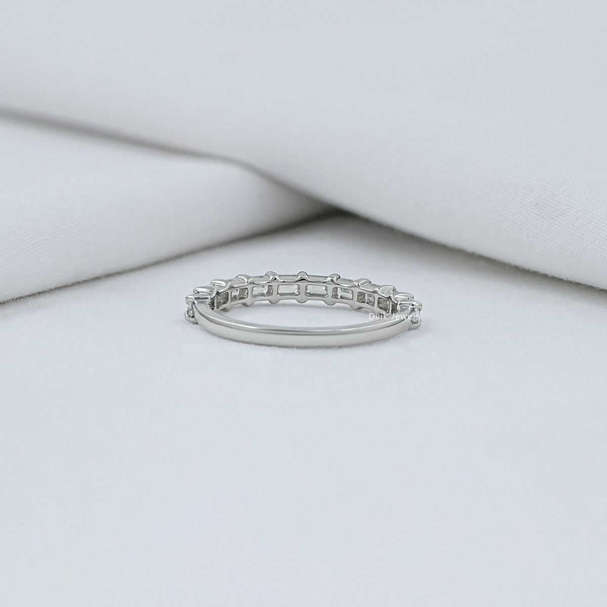 Emerald Cut Diamond Half Eternity Band