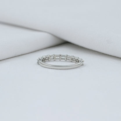 Emerald Cut Diamond Half Eternity Band