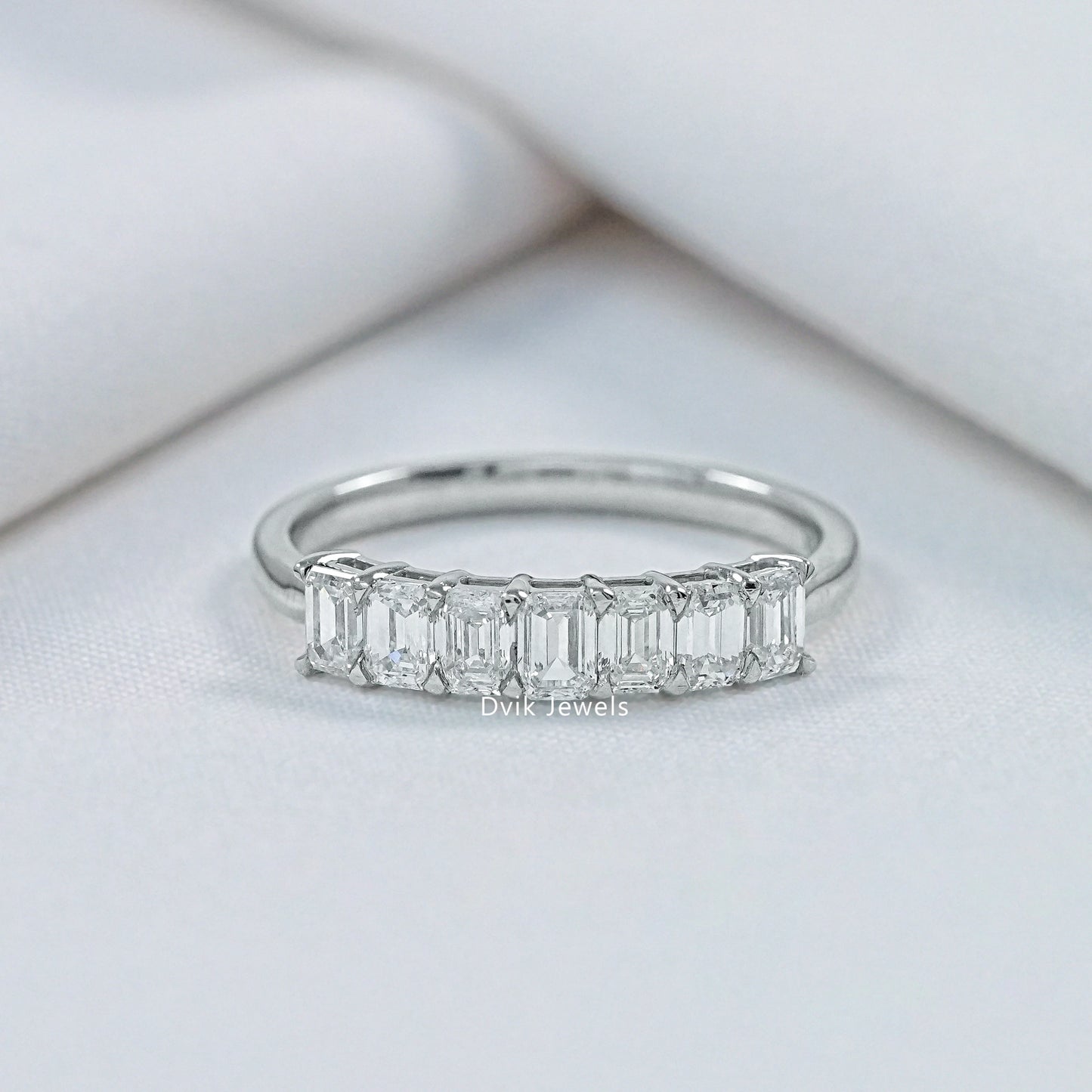 Emerald Cut Seven-Stone Lab Diamond Ring
