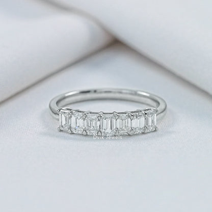 Emerald Cut Seven-Stone Lab Diamond Ring