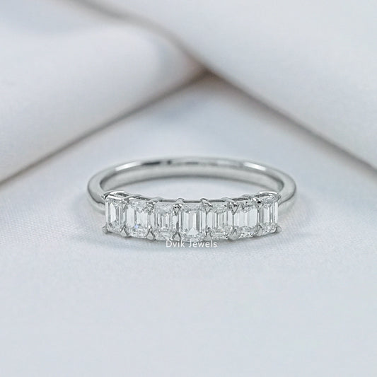 Emerald Cut Seven-Stone Lab Diamond Ring