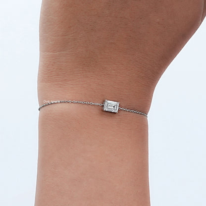 1.00 Carat Emerald Cut Diamond Solitaire Bracelet