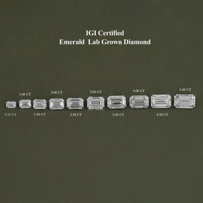 Emerald Cut Lab Grown Loose Diamond