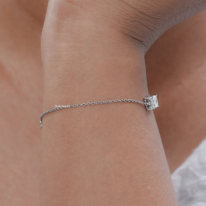 1.00 Carat Emerald Cut Diamond Solitaire Bracelet