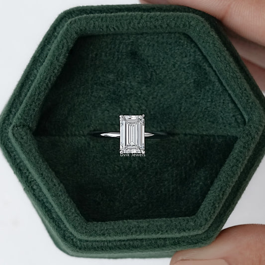 Emerald Cut Solitaire Diamond Engagement Ring