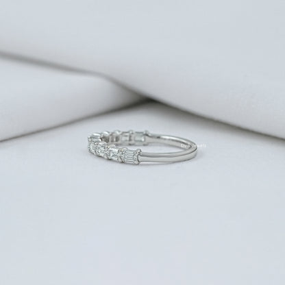 Emerald Cut Diamond Half Eternity Band