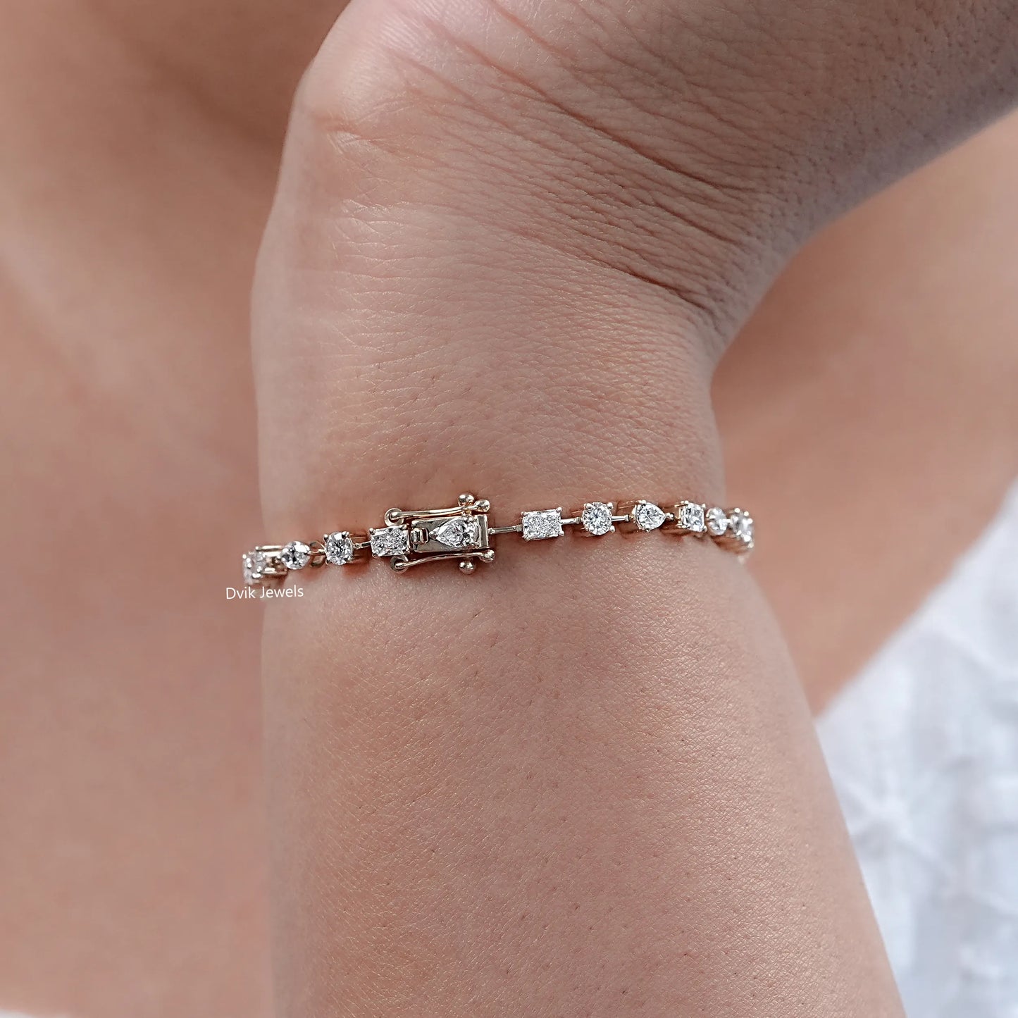Multi Shape Lab Diamond Stackable Tennis Bracelet