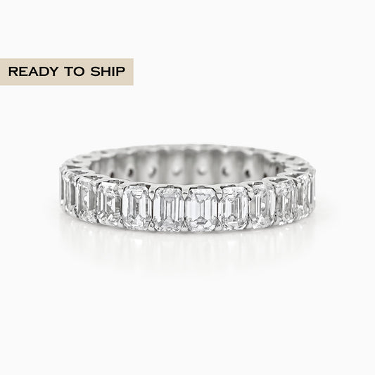 Emerald Cut Diamond Eternity Wedding Band