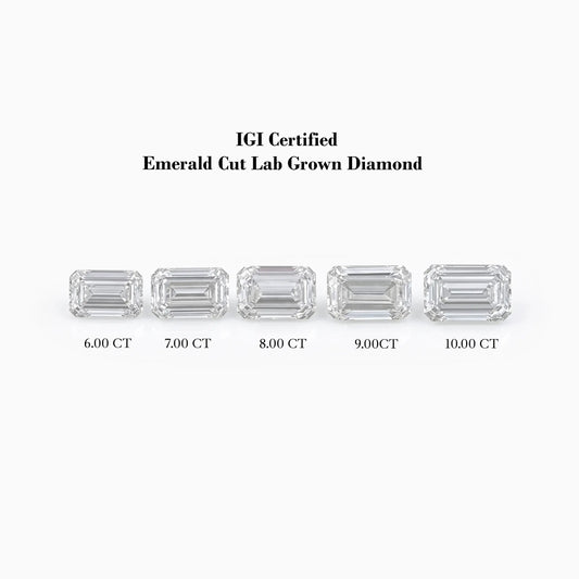 Emerald Cut IGI Certified Lab Loose Diamond 6.00 To 10.00 CT