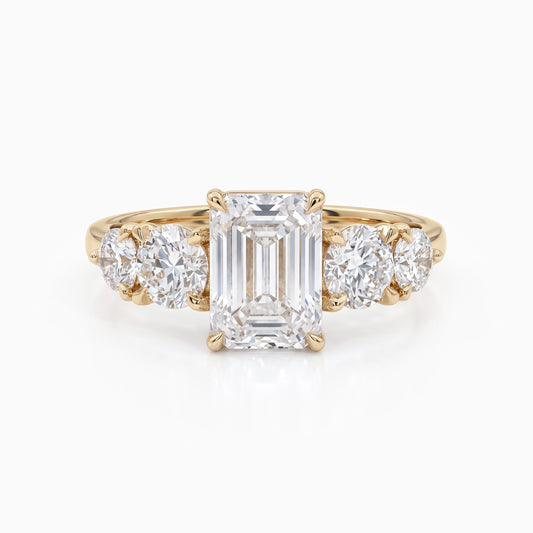 Emerald Cut Lab Diamond Five Stone Ring
