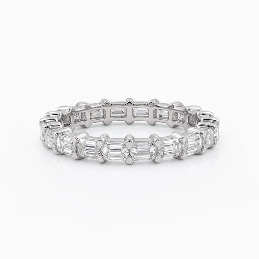 Emerald Cut Lab Diamond Full Eternity Band Band