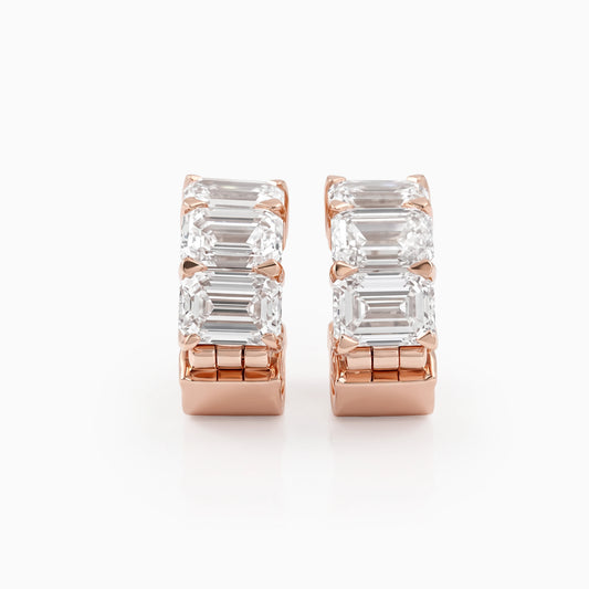 Emerald Cut Lab Diamond Huggies Earrings Earrings