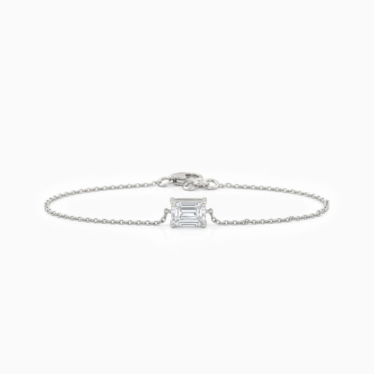 Emerald Cut Lab Diamond Solitaire Bracelet Bracelet