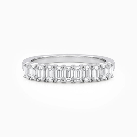 Emerald Lab Diamond Half Eternity Stackable Band Band