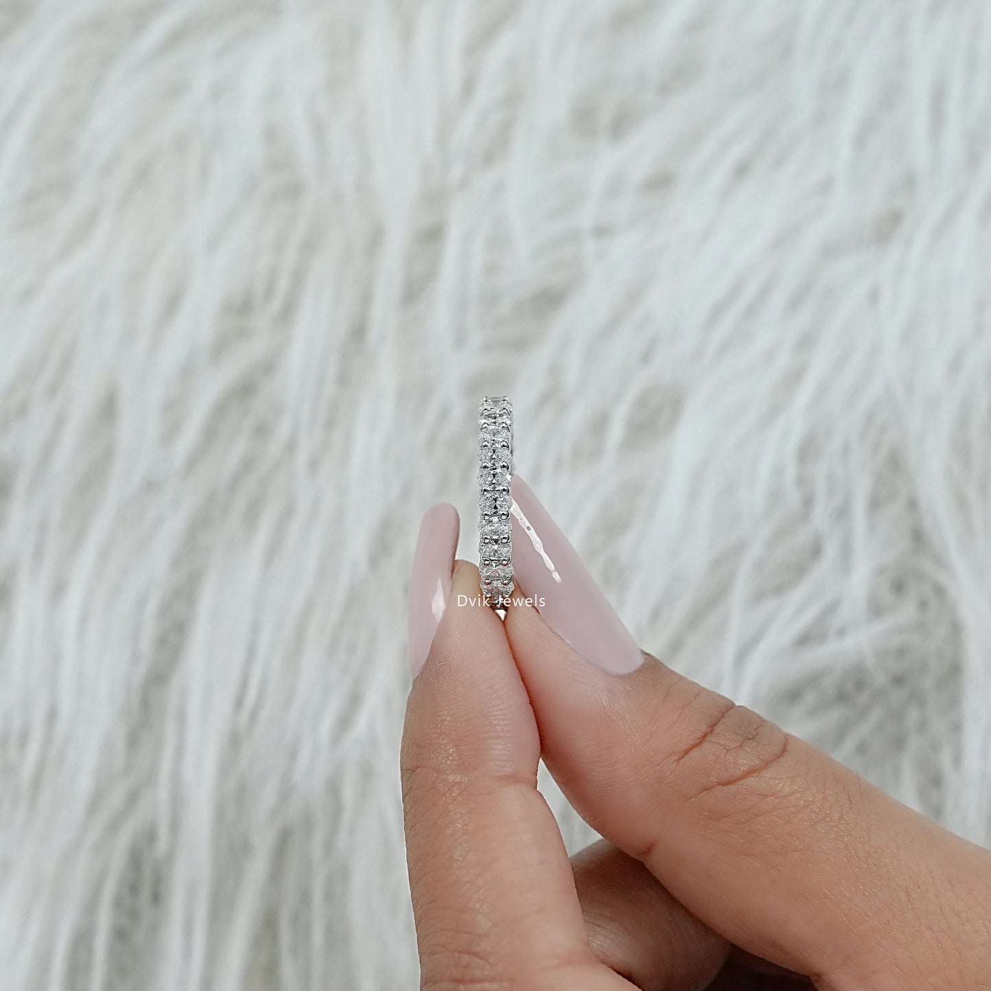 Oval Lab Diamond Full Eternity Wedding Band Band