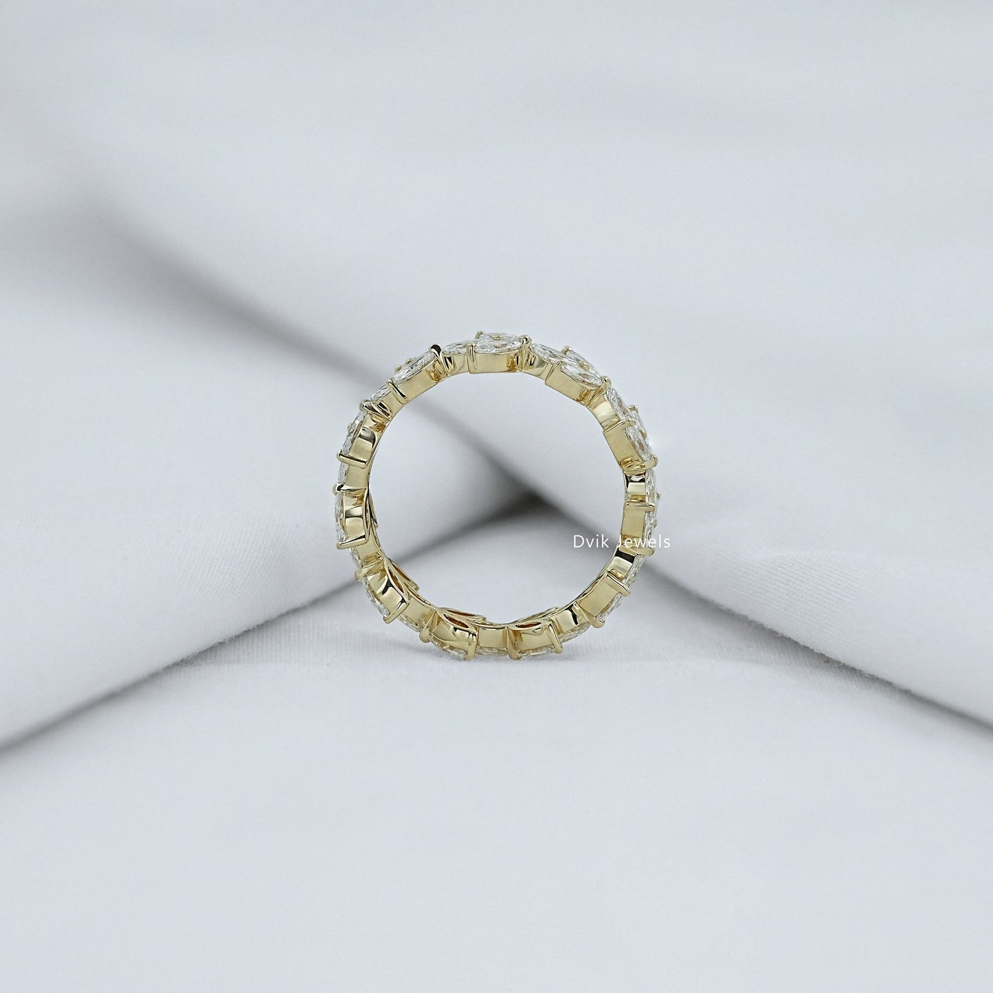 Marquise Cut Diamond Vine Wedding Band