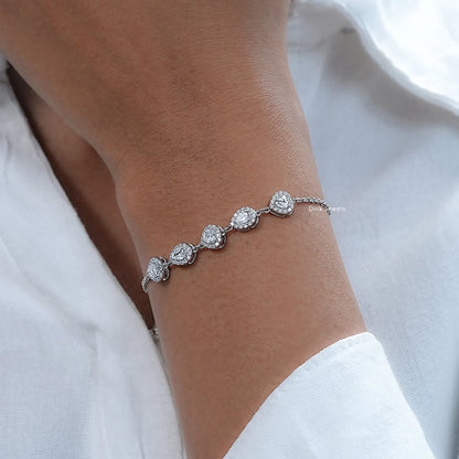 Heart And Pear Halo Lab Diamond Bracelet