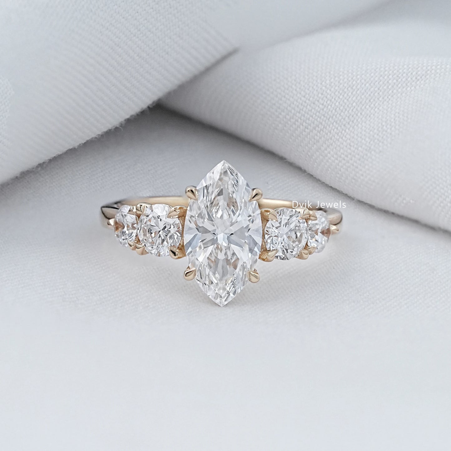 Marquise Cut Lab Diamond Five Stone Ring