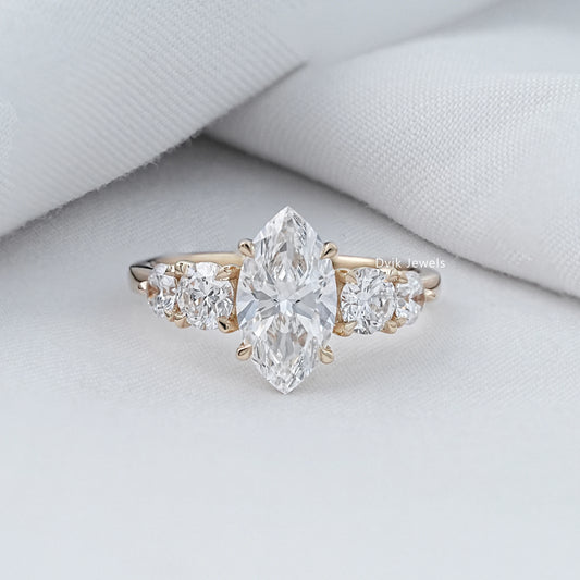 Marquise Cut Lab Diamond Five Stone Ring