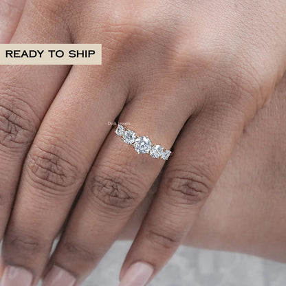 Five Stone Octagon And Round Diamond Ring
