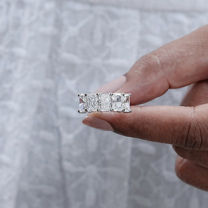 Five Stone Radiant Cut Half Eternity Band