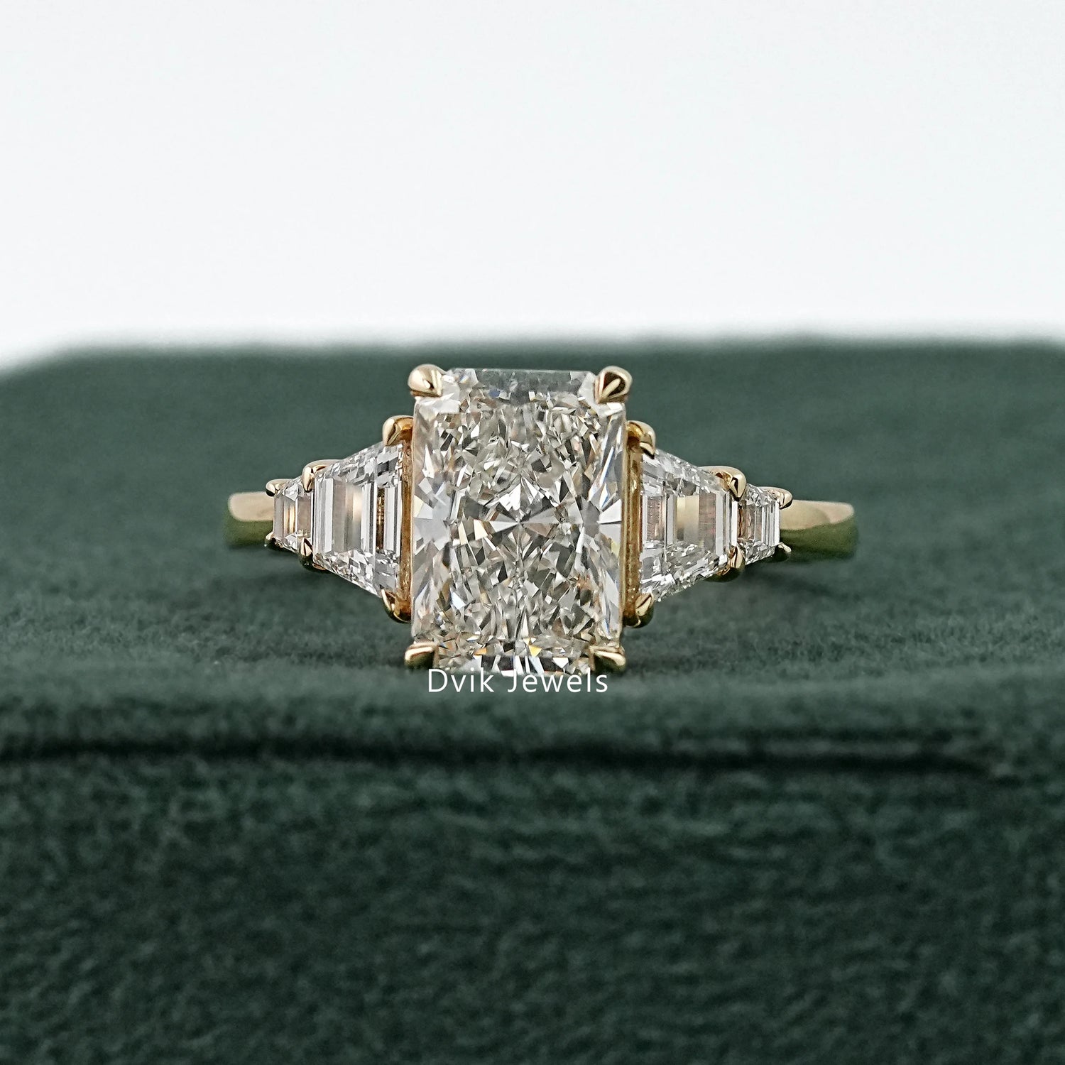 Five Stone Radiant Cut Lab Diamond Ring Ring