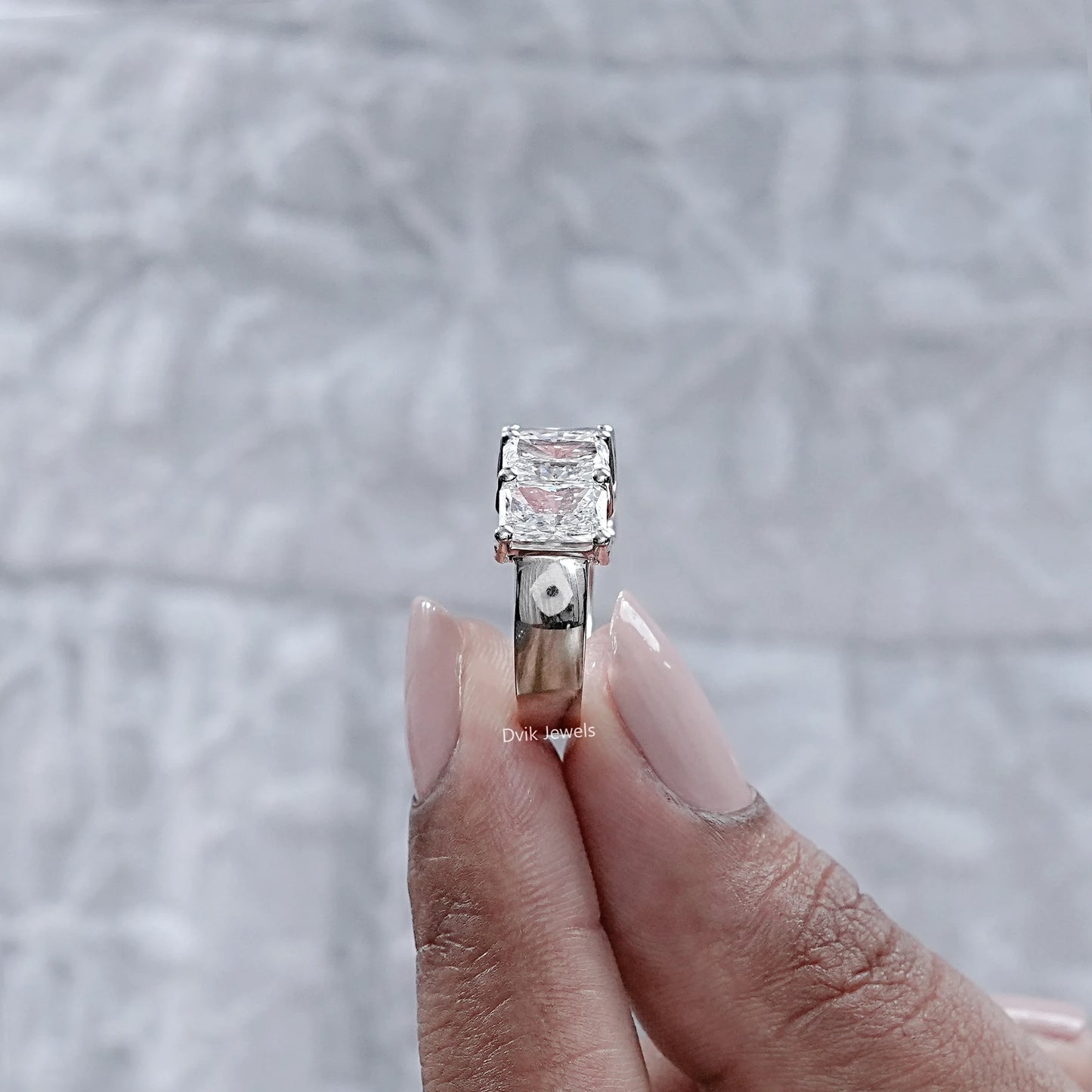 Five Stone Radiant Cut Half Eternity Band