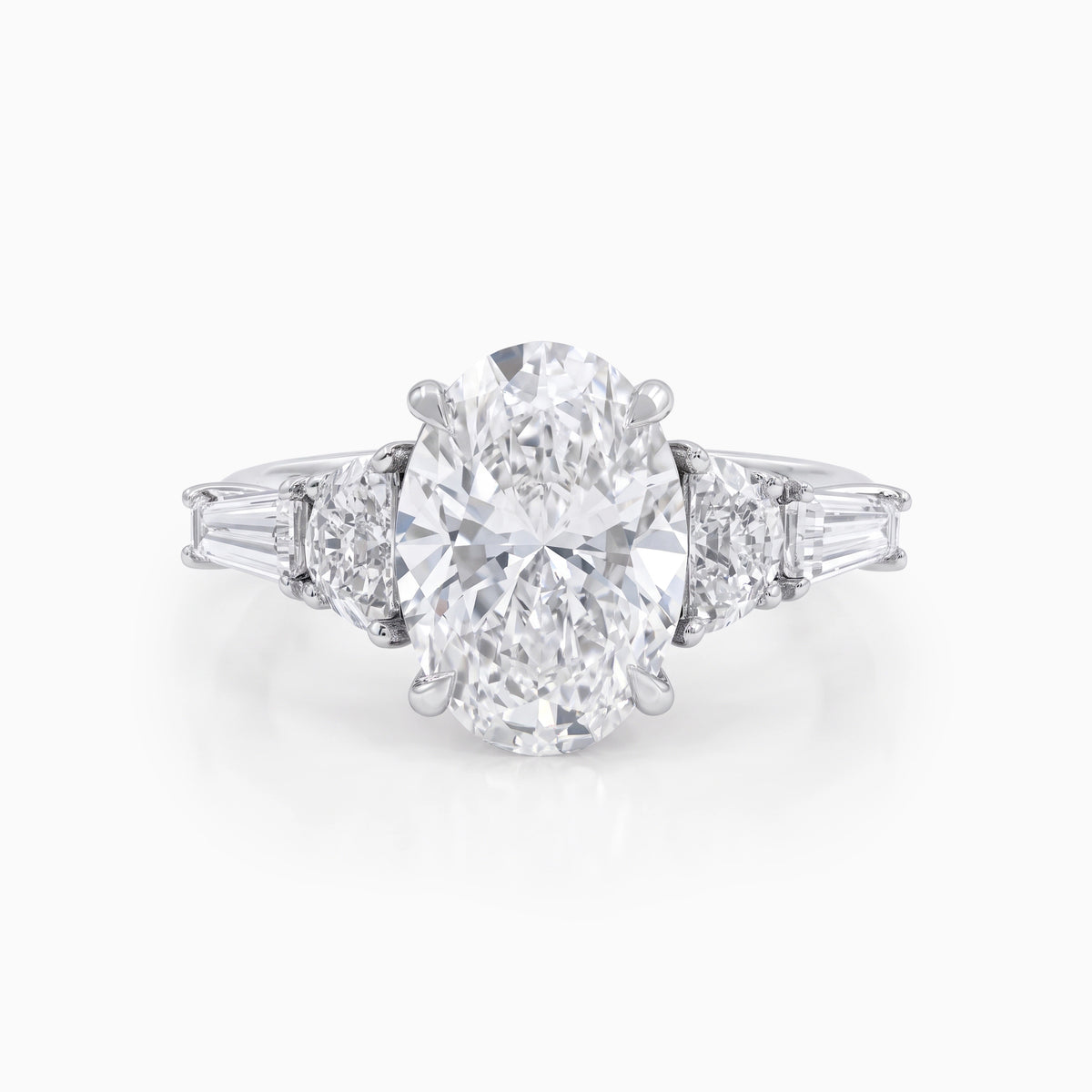 Five Stone Oval Cut Lab Diamond Engagement Ring Ring