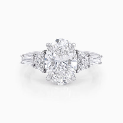 Five Stone Oval Cut Lab Diamond Engagement Ring Ring
