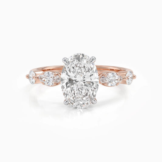 Five Stone Oval and Marquise Diamond Ring Ring