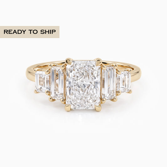Five Stone Radiant And Baguette Lab Diamond Ring Ring